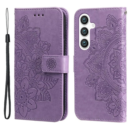 For Samsung Galaxy S24 Case Imprinted PU Leather Mobile Phone Shell Stand Wallet Cover