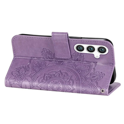 For Samsung Galaxy S24 Case Imprinted PU Leather Mobile Phone Shell Stand Wallet Cover