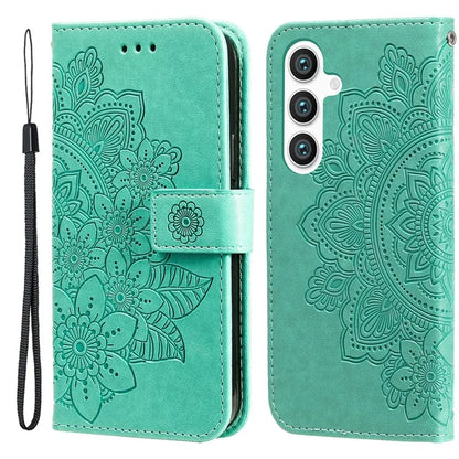 For Samsung Galaxy S24 Case Imprinted PU Leather Mobile Phone Shell Stand Wallet Cover