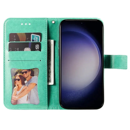 For Samsung Galaxy S24 Case Imprinted PU Leather Mobile Phone Shell Stand Wallet Cover