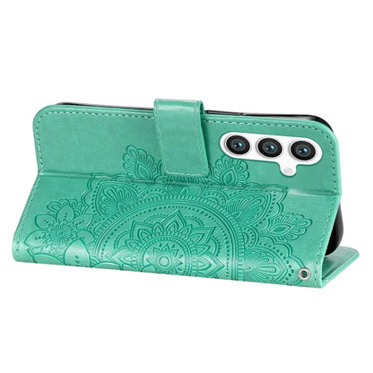 For Samsung Galaxy S24 Case Imprinted PU Leather Mobile Phone Shell Stand Wallet Cover