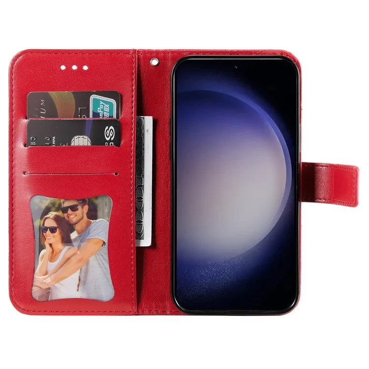 For Samsung Galaxy S24 Case Imprinted PU Leather Mobile Phone Shell Stand Wallet Cover