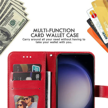 For Samsung Galaxy S24 Case Imprinted PU Leather Mobile Phone Shell Stand Wallet Cover