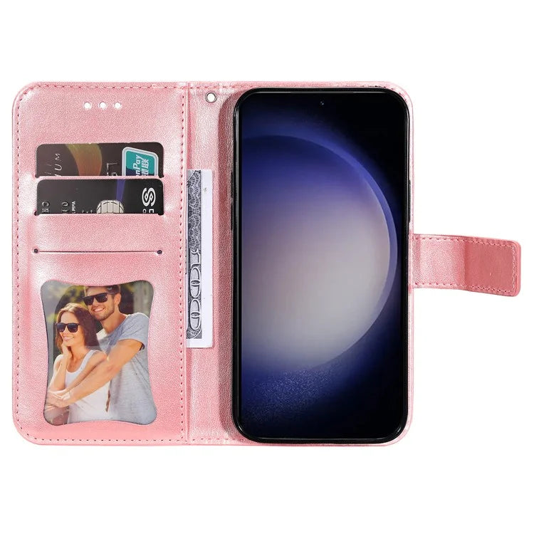 For Samsung Galaxy S24 Case Imprinted PU Leather Mobile Phone Shell Stand Wallet Cover
