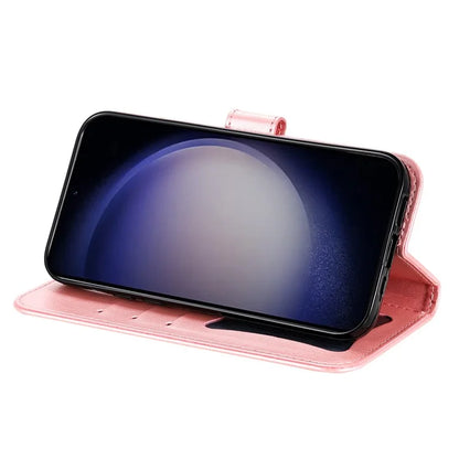 For Samsung Galaxy S24 Case Imprinted PU Leather Mobile Phone Shell Stand Wallet Cover