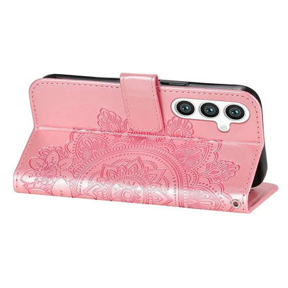 For Samsung Galaxy S24 Case Imprinted PU Leather Mobile Phone Shell Stand Wallet Cover