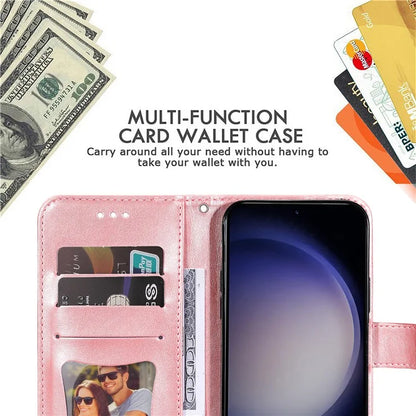 For Samsung Galaxy S24 Case Imprinted PU Leather Mobile Phone Shell Stand Wallet Cover
