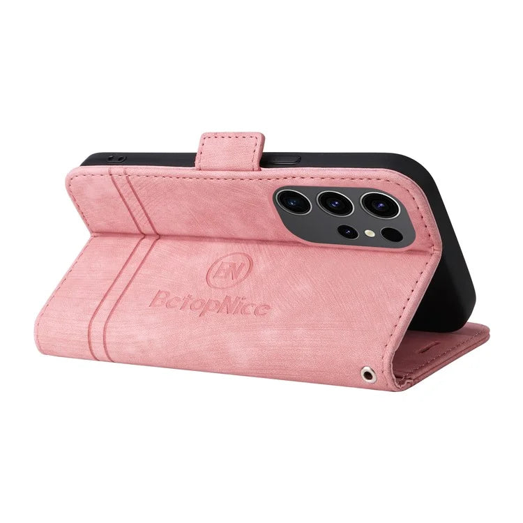 BETOPNICE 001 for Samsung Galaxy S24 Ultra Case PU Leather Stand Wallet Phone Cover