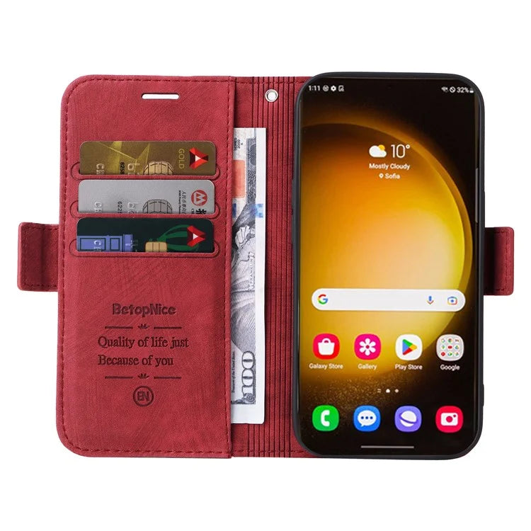 BETOPNICE 001 for Samsung Galaxy S24 Ultra Case PU Leather Stand Wallet Phone Cover