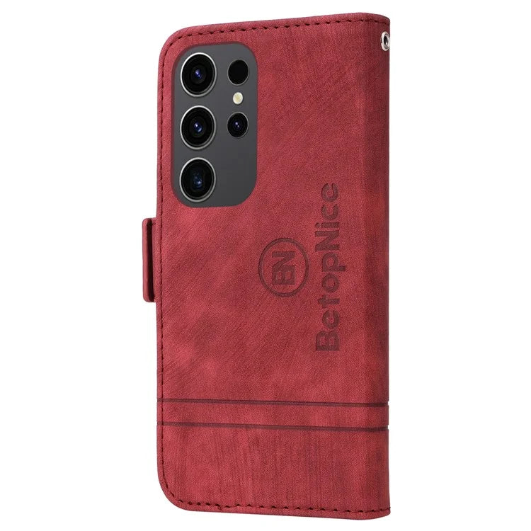 BETOPNICE 001 for Samsung Galaxy S24 Ultra Case PU Leather Stand Wallet Phone Cover