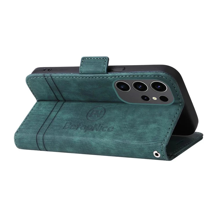 BETOPNICE 001 for Samsung Galaxy S24 Ultra Case PU Leather Stand Wallet Phone Cover