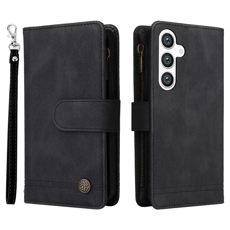 For Samsung Galaxy S24+ Case Multi Card Holder Zipper Phone Cover