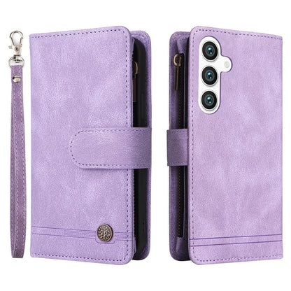 For Samsung Galaxy S24+ Case Multi Card Holder Zipper Phone Cover