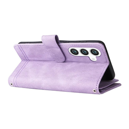 For Samsung Galaxy S24+ Case Multi Card Holder Zipper Phone Cover