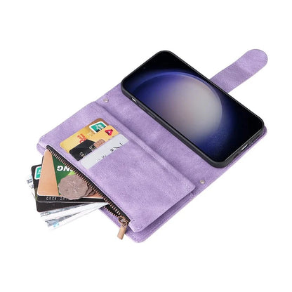 For Samsung Galaxy S24+ Case Multi Card Holder Zipper Phone Cover