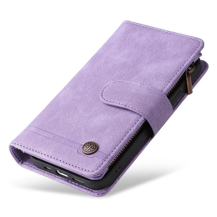 For Samsung Galaxy S24+ Case Multi Card Holder Zipper Phone Cover