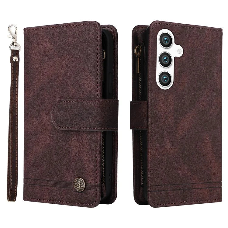 For Samsung Galaxy S24+ Case Multi Card Holder Zipper Phone Cover