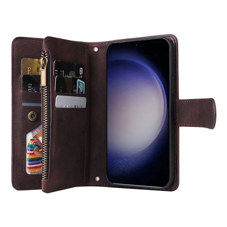 For Samsung Galaxy S24+ Case Multi Card Holder Zipper Phone Cover
