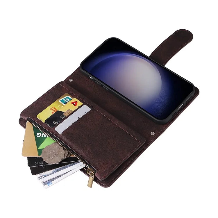 For Samsung Galaxy S24+ Case Multi Card Holder Zipper Phone Cover