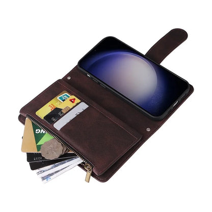 For Samsung Galaxy S24+ Case Multi Card Holder Zipper Phone Cover