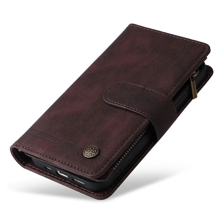 For Samsung Galaxy S24+ Case Multi Card Holder Zipper Phone Cover