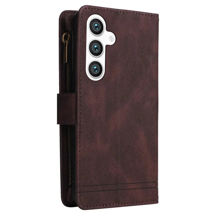 For Samsung Galaxy S24+ Case Multi Card Holder Zipper Phone Cover