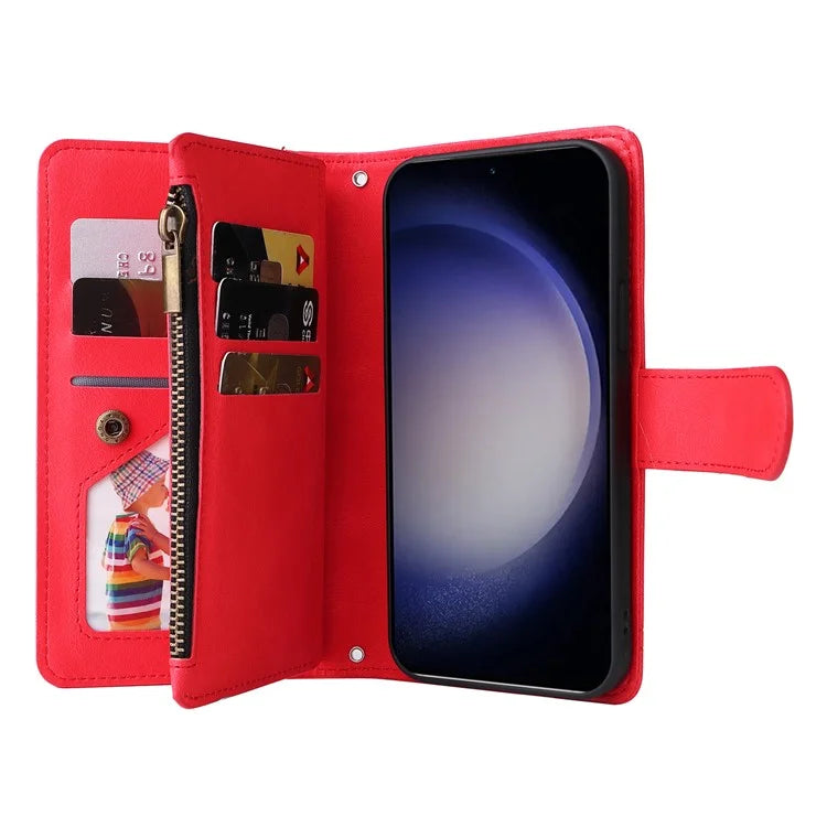 For Samsung Galaxy S24+ Case Multi Card Holder Zipper Phone Cover