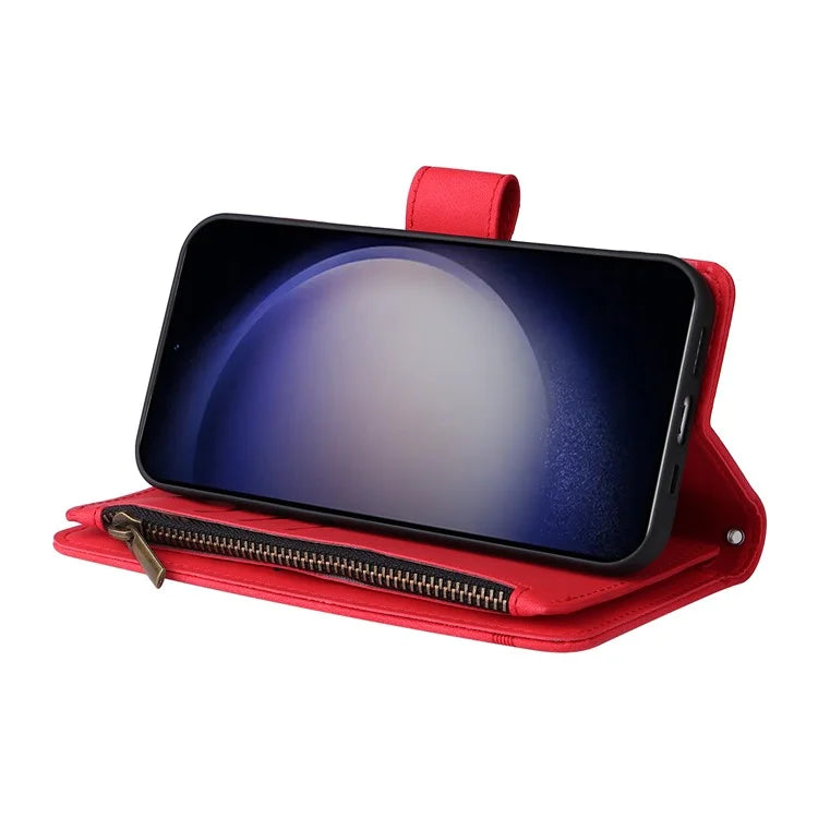 For Samsung Galaxy S24+ Case Multi Card Holder Zipper Phone Cover
