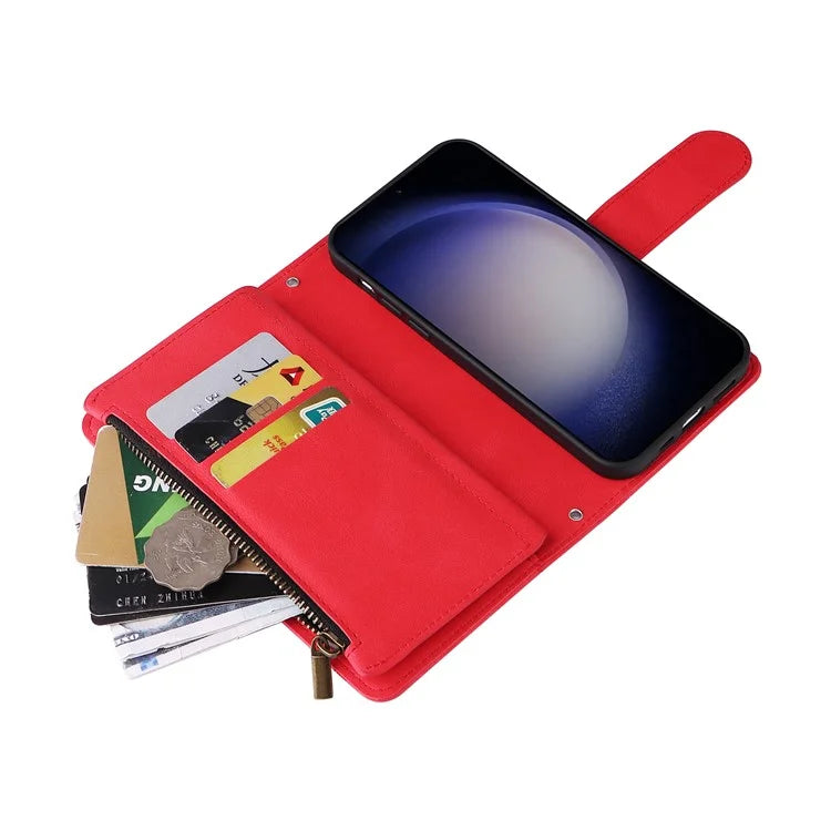 For Samsung Galaxy S24+ Case Multi Card Holder Zipper Phone Cover