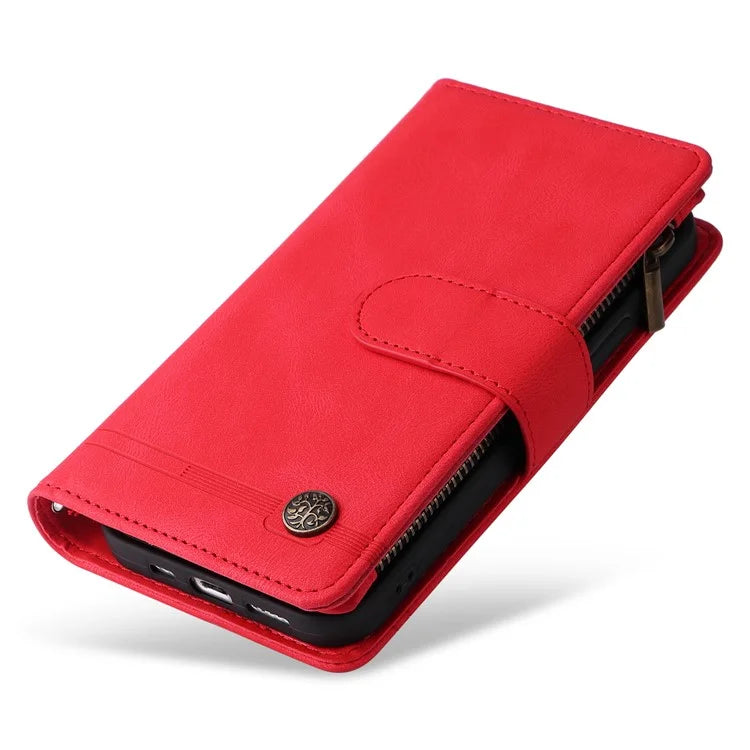 For Samsung Galaxy S24+ Case Multi Card Holder Zipper Phone Cover