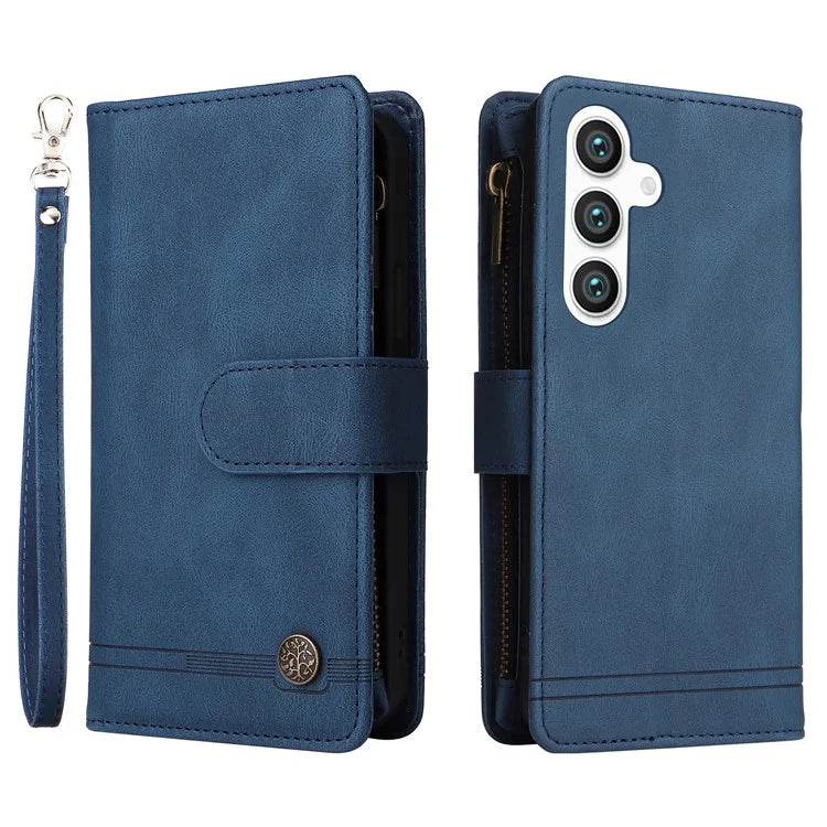 For Samsung Galaxy S24+ Case Multi Card Holder Zipper Phone Cover