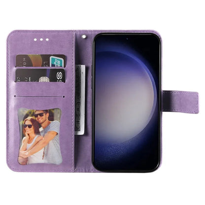 For Samsung Galaxy S24+ Case Stand Wallet Imprinted PU Leather Mobile Phone Shell Cover