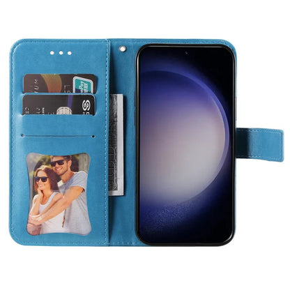 For Samsung Galaxy S24+ Case Stand Wallet Imprinted PU Leather Mobile Phone Shell Cover