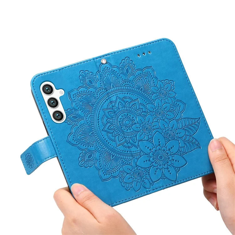 For Samsung Galaxy S24+ Case Stand Wallet Imprinted PU Leather Mobile Phone Shell Cover