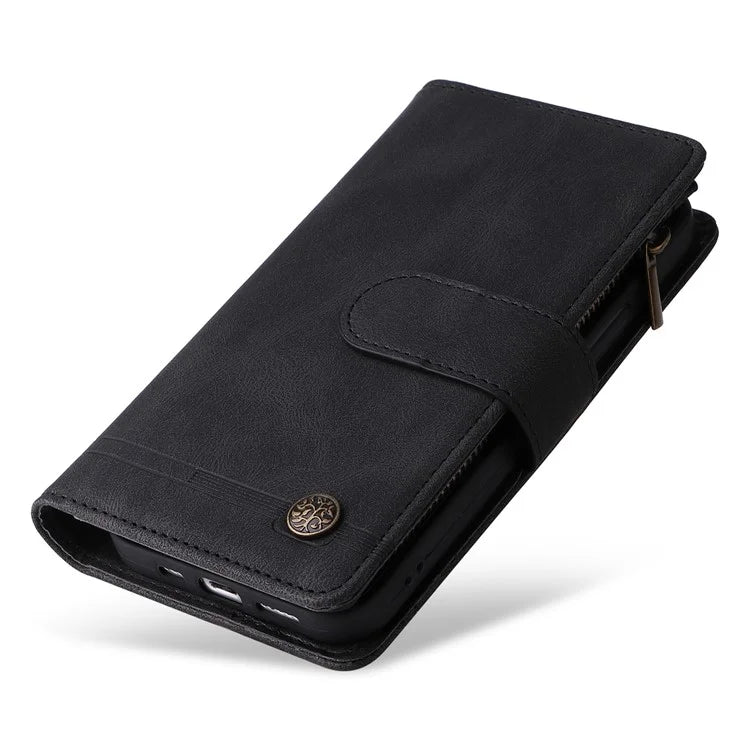 For Samsung Galaxy S24 Ultra Case Zipper Pocket Flip Leather Protective Phone Cover