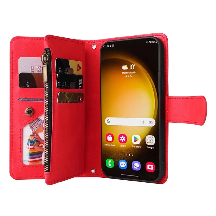 For Samsung Galaxy S24 Ultra Case Zipper Pocket Flip Leather Protective Phone Cover