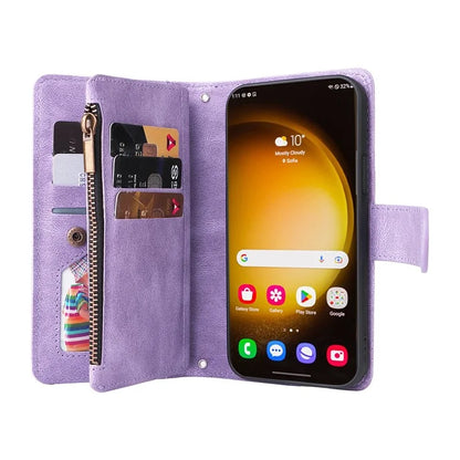 For Samsung Galaxy S24 Ultra Case Zipper Pocket Flip Leather Protective Phone Cover