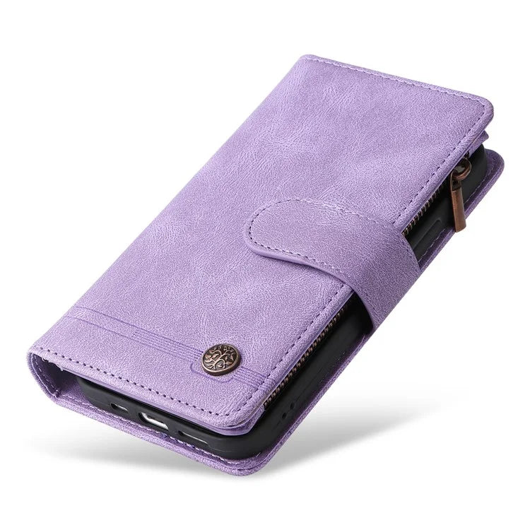 For Samsung Galaxy S24 Ultra Case Zipper Pocket Flip Leather Protective Phone Cover