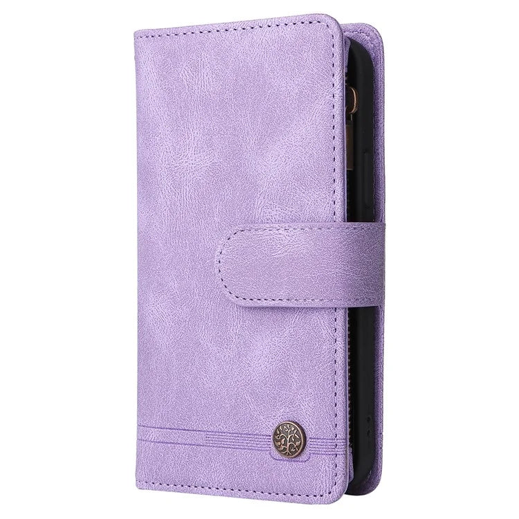 For Samsung Galaxy S24 Ultra Case Zipper Pocket Flip Leather Protective Phone Cover