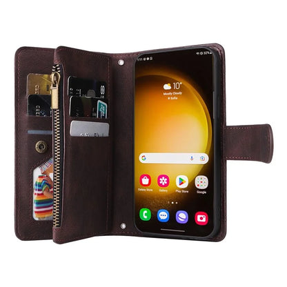 For Samsung Galaxy S24 Ultra Case Zipper Pocket Flip Leather Protective Phone Cover