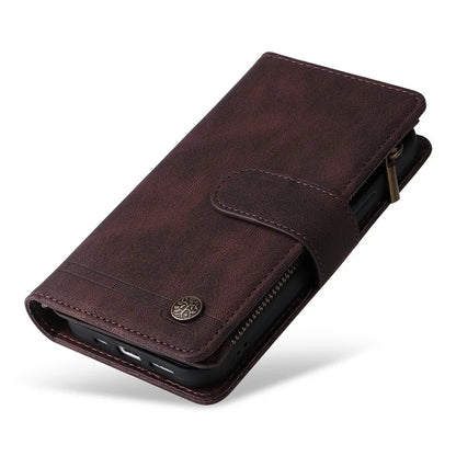 For Samsung Galaxy S24 Ultra Case Zipper Pocket Flip Leather Protective Phone Cover