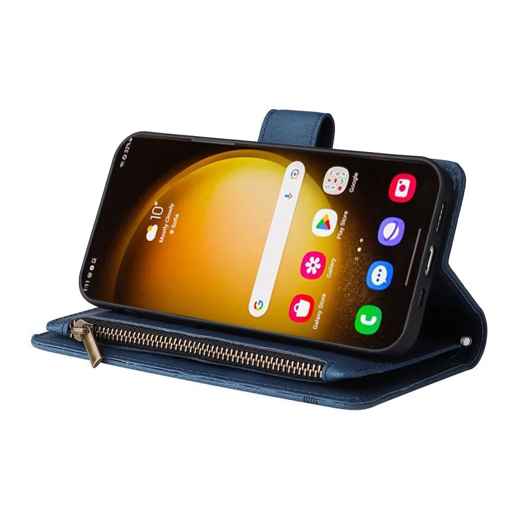 For Samsung Galaxy S24 Ultra Case Zipper Pocket Flip Leather Protective Phone Cover