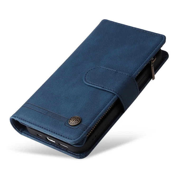For Samsung Galaxy S24 Ultra Case Zipper Pocket Flip Leather Protective Phone Cover