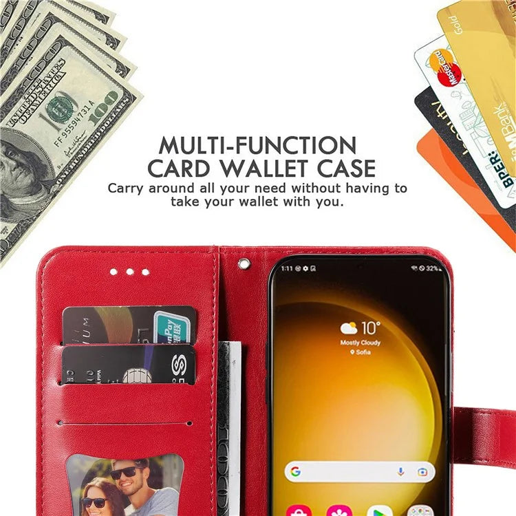 For Samsung Galaxy S24 Ultra Case Wallet PU Leather Magnetic Flip Folio Phone Cover