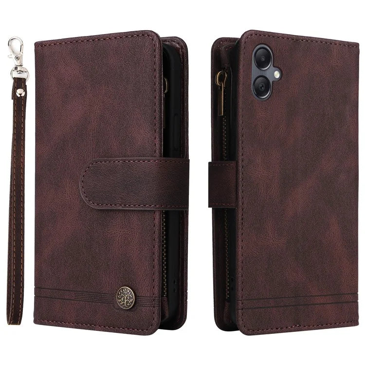 For Samsung Galaxy A05 4G Case Zipper Pocket Wallet Phone Leather Cover