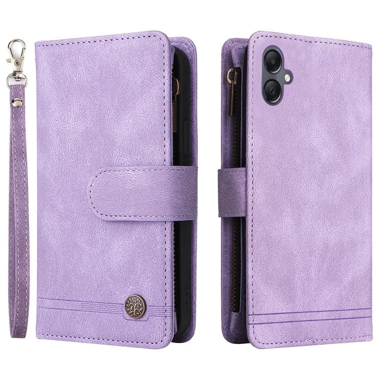 For Samsung Galaxy A05 4G Case Zipper Pocket Wallet Phone Leather Cover