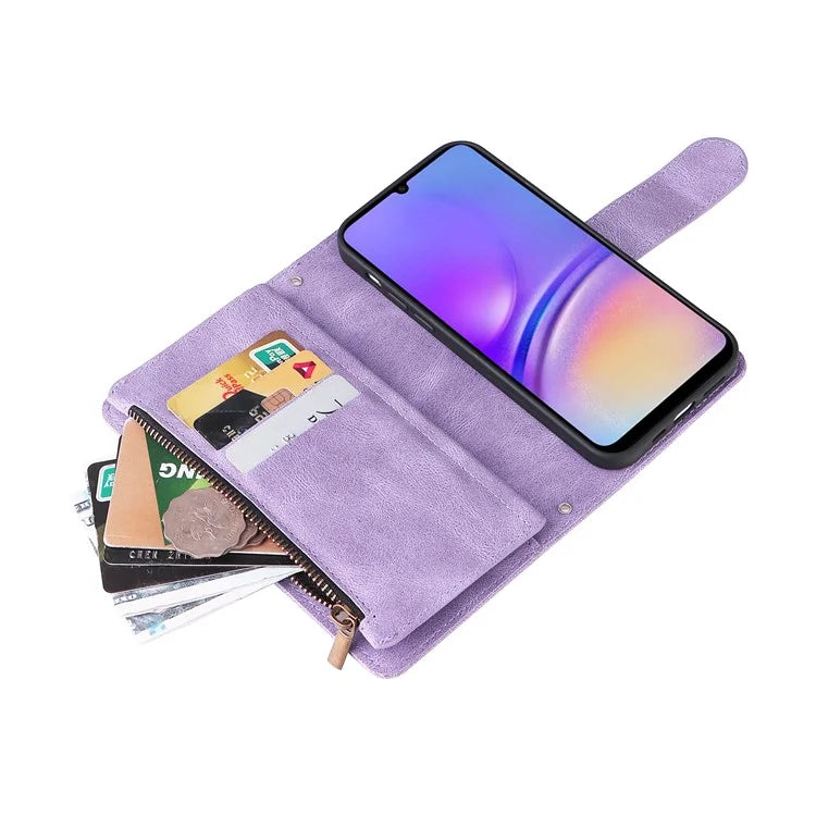 For Samsung Galaxy A05 4G Case Zipper Pocket Wallet Phone Leather Cover