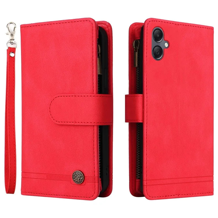 For Samsung Galaxy A05 4G Case Zipper Pocket Wallet Phone Leather Cover