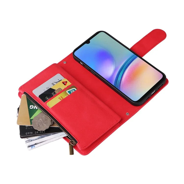 For Samsung Galaxy A05s 4G Case Multiple Card Slots Leather Stand Phone Cover