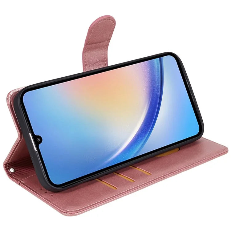 For Samsung Galaxy A05 4G Case Magnetic Clasp PU Leather Phone Wallet Cover